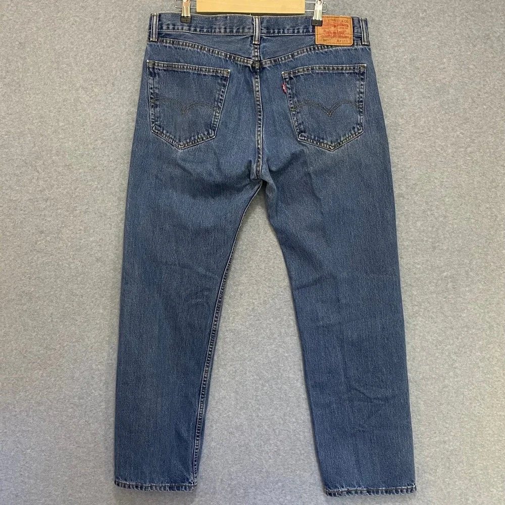 LEVIS 505 Men's 36x32 Straight Leg Classic Fit 100% Cotton Denim Blue Jeans